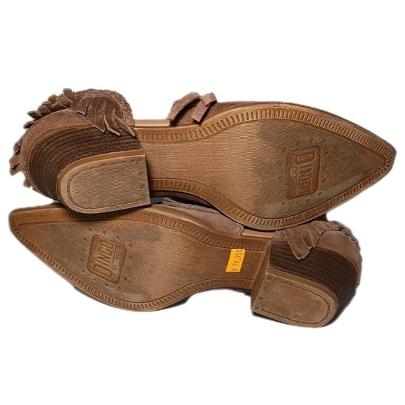 Dingo Tangles Western Bootie Women 7.5M Tan Suede Camel Beige Fringe Pull-on 7.5 - Picture 4 of 16